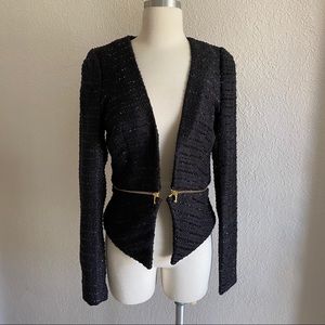 Black Jacket With Gold Accent Zipper Size Small
